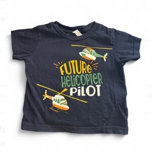 Navy and Green Helicopter Pilot Kids Tee